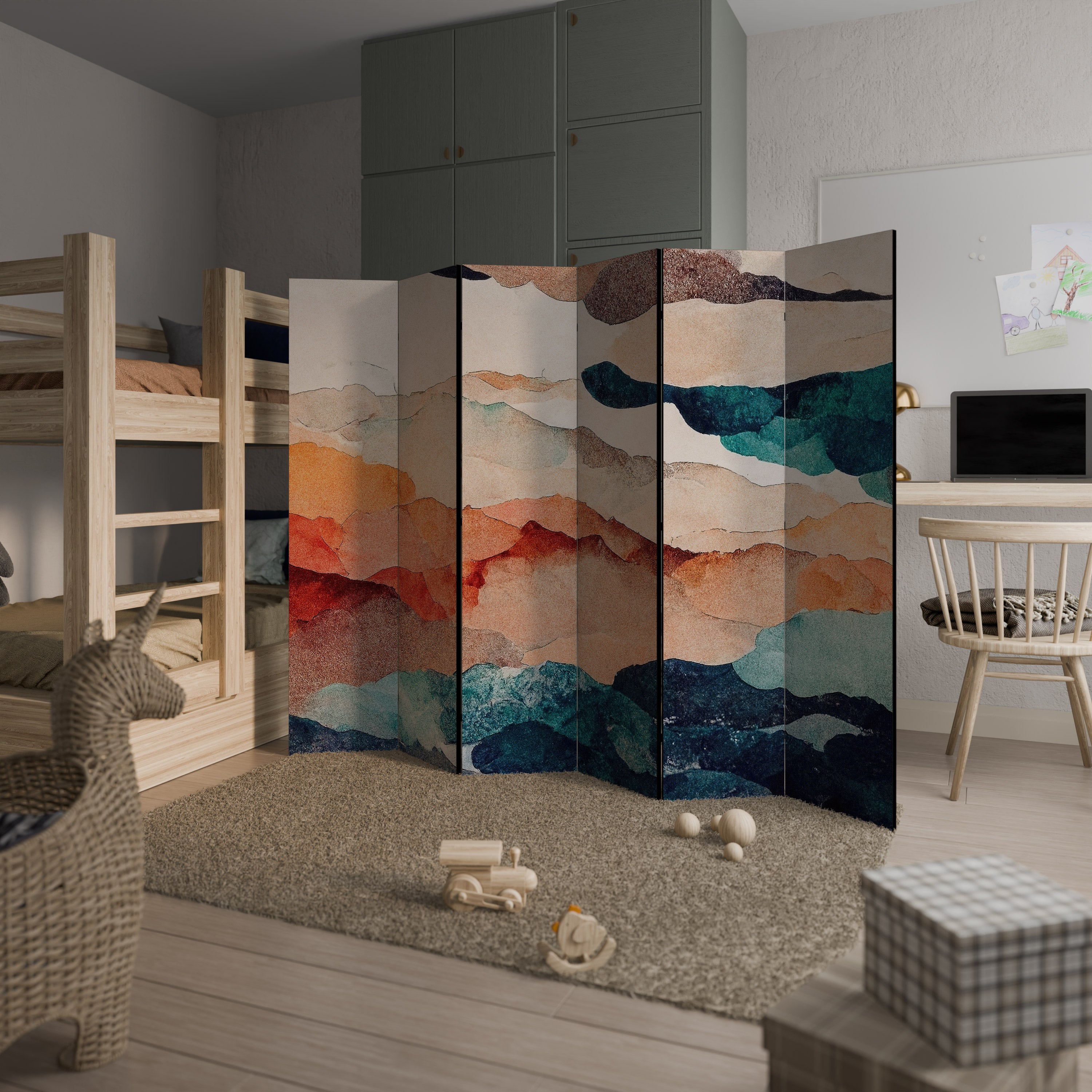 ABSTRACT LANDSCAPE 6-Panel Room Divider