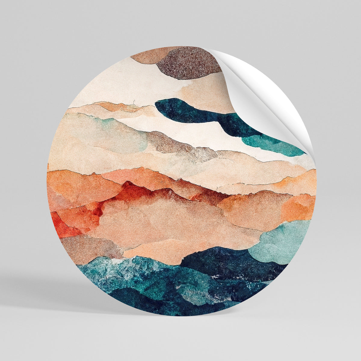 ABSTRACT LANDSCAPE Αυτοκόλλητη Αφίσα στρογγυλή