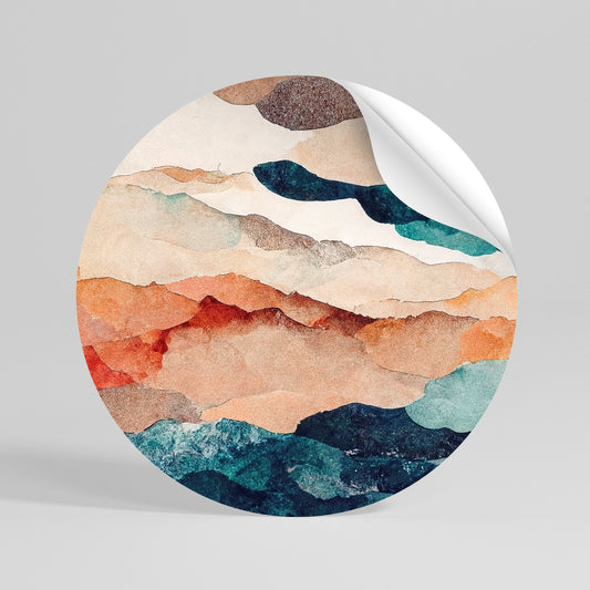 ABSTRACT LANDSCAPE Αυτοκόλλητη Αφίσα στρογγυλή