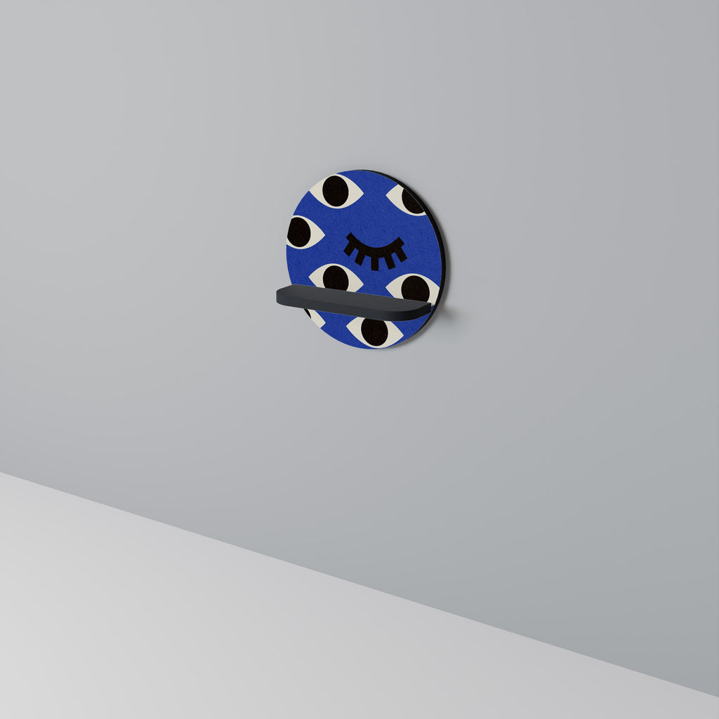 Στρογγυλό ράφι τέχνης GEOMETRIC EYES σε μαύρο φινίρισμα