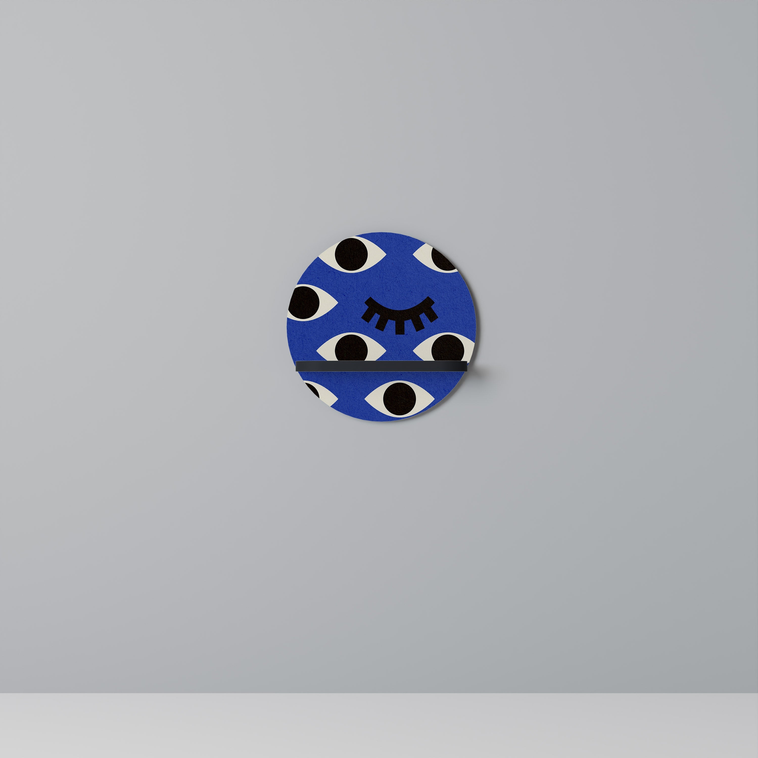 Στρογγυλό ράφι τέχνης GEOMETRIC EYES σε μαύρο φινίρισμα