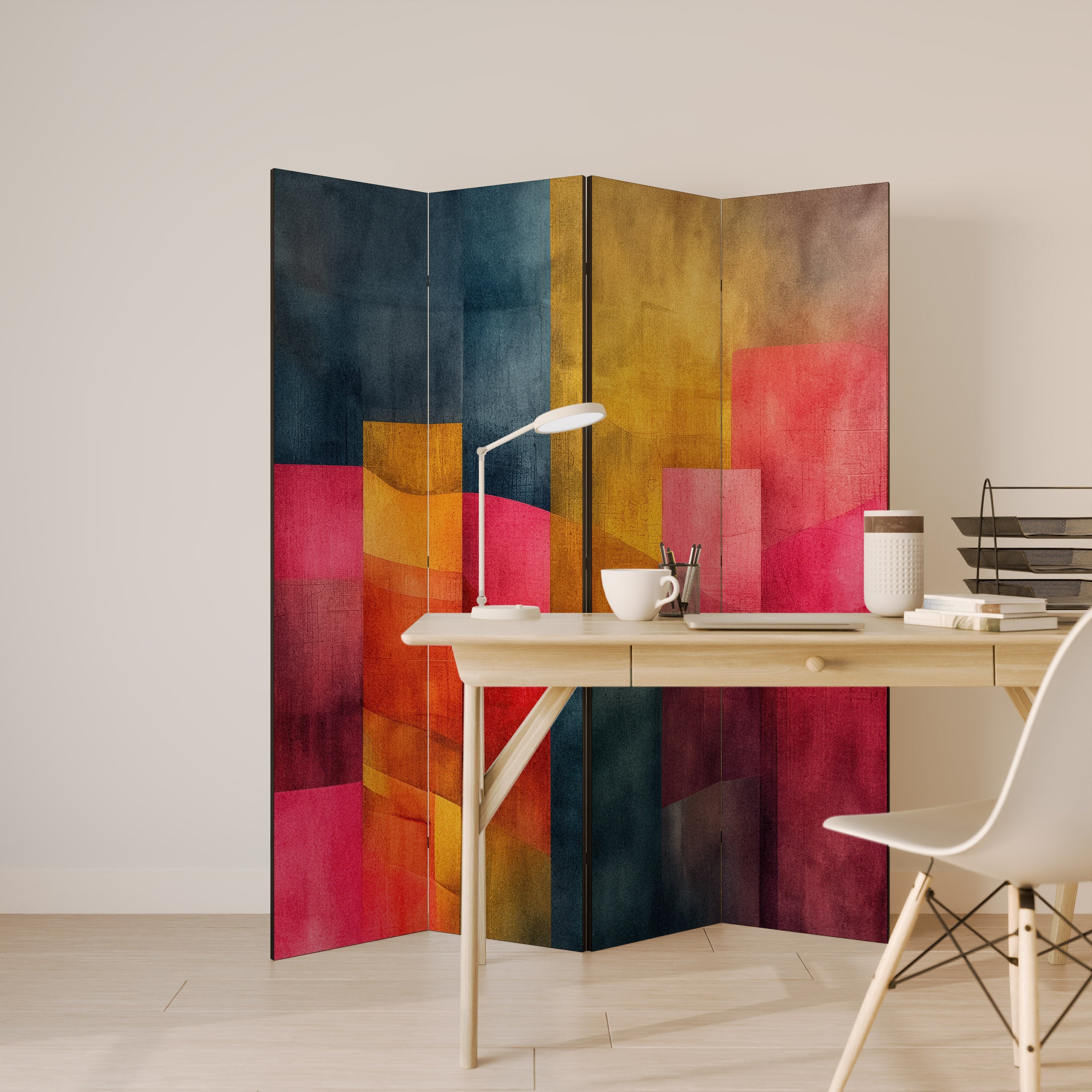 COLORFUL SOUNDS Decorative 4-Panel Room Divider