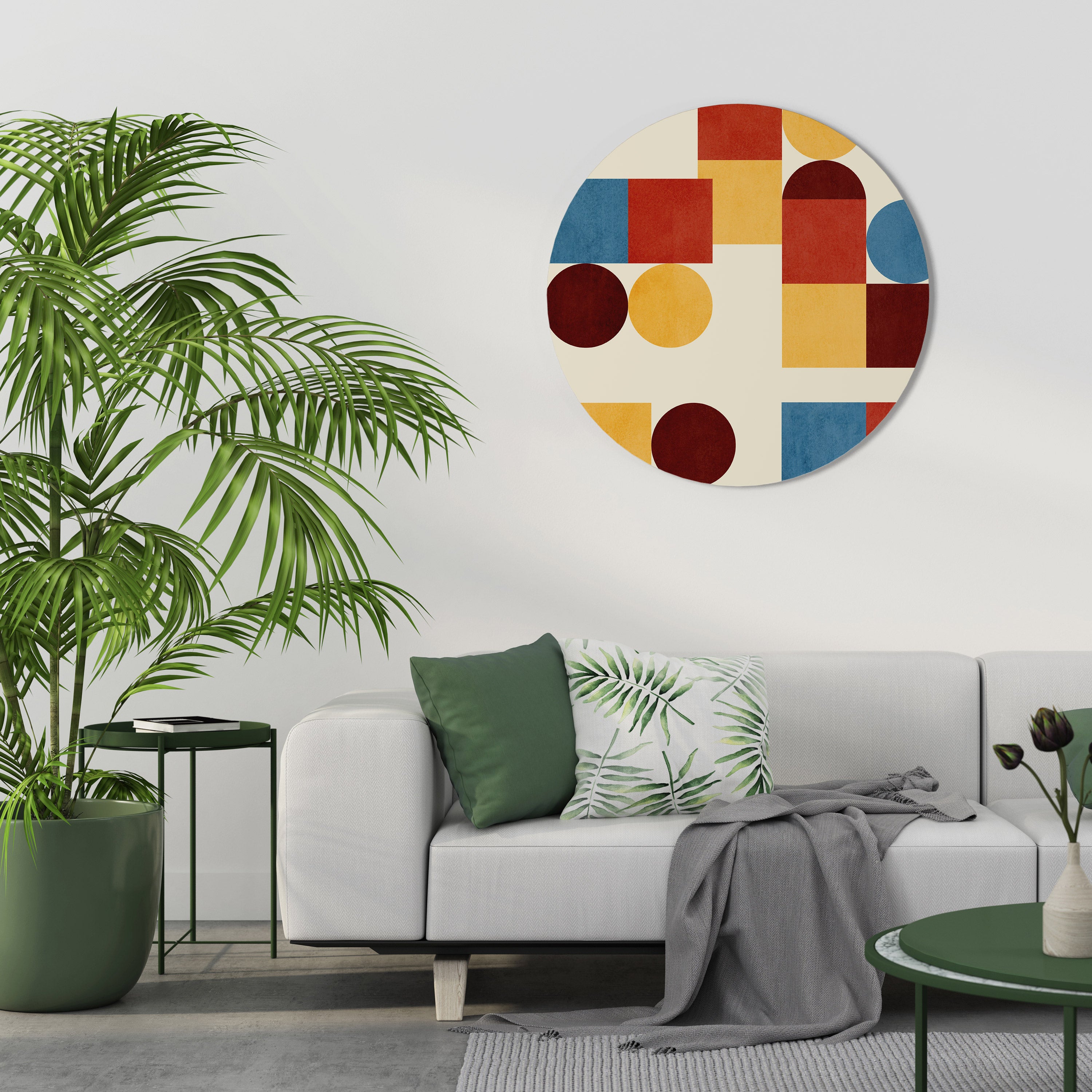 GEOMETRIC PUZZLE Round Wall Art