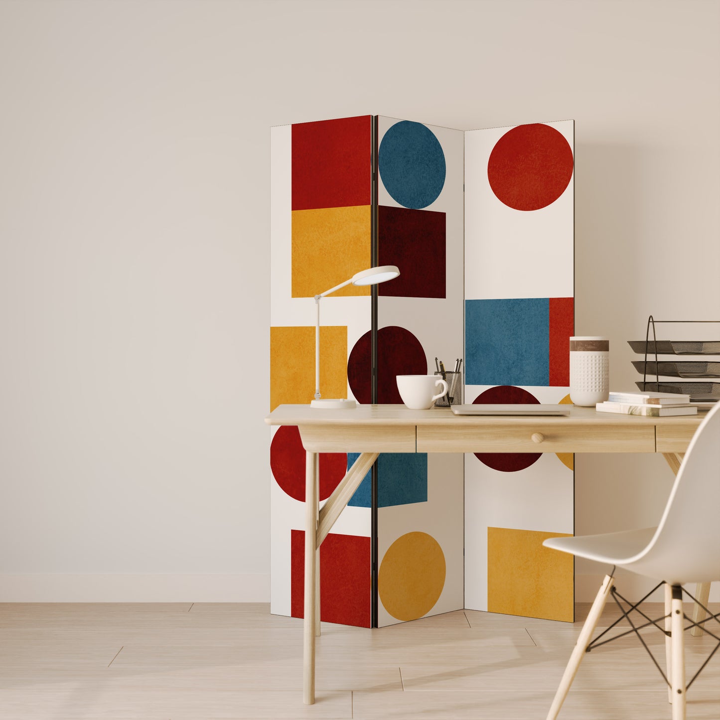GEOMETRIC PUZZLE Παραβάν με 3 πάνελ