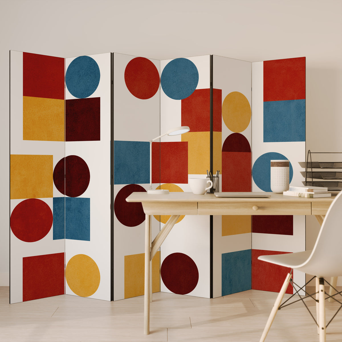 GEOMETRIC PUZZLE Παραβάν με 6 πάνελ