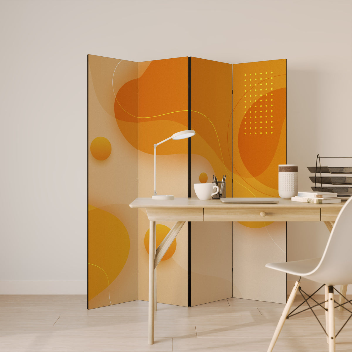 ORANGE ARRANGEMENT Παραβάν με 4 πάνελ