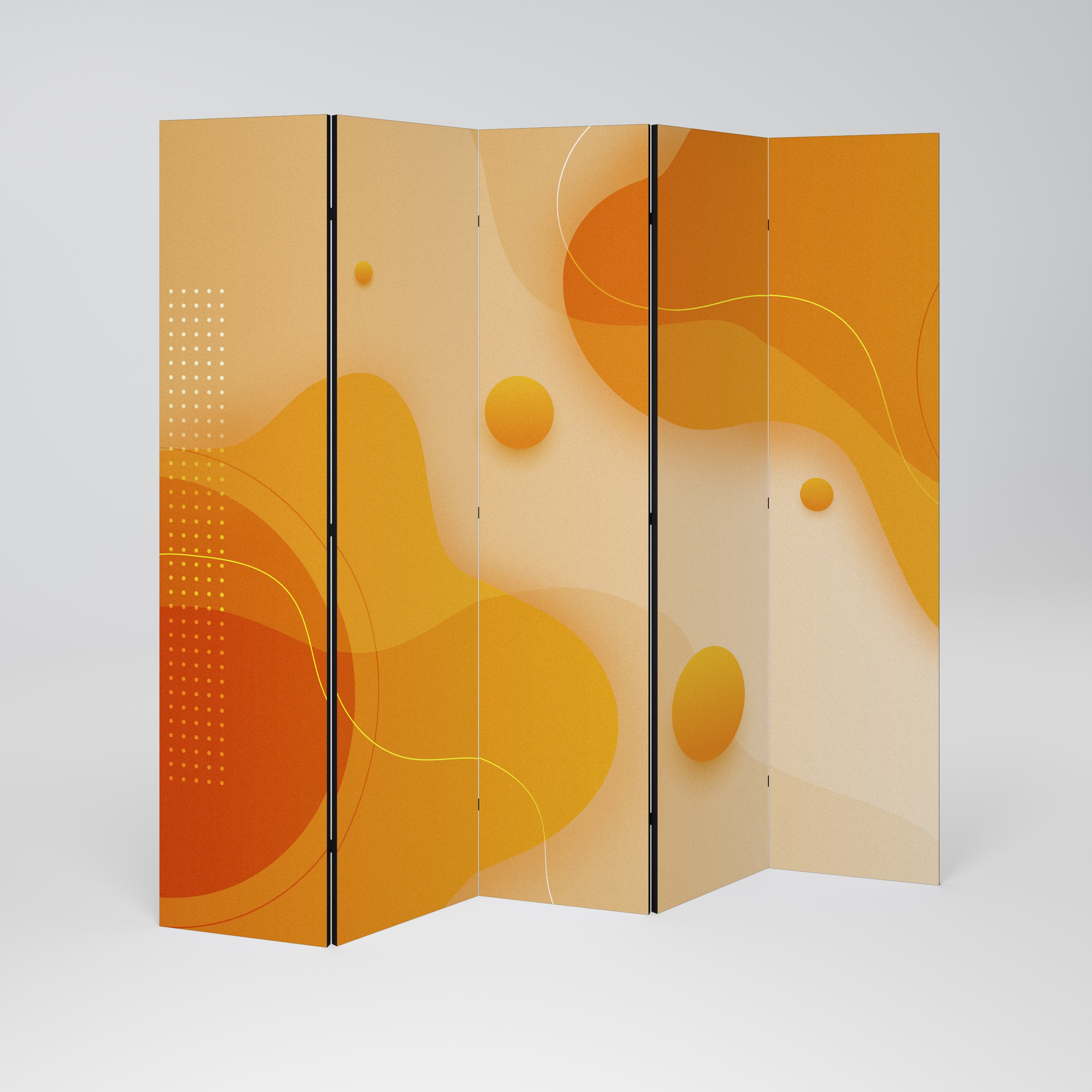 ORANGE ARRANGEMENT 5-Panel Room Divider