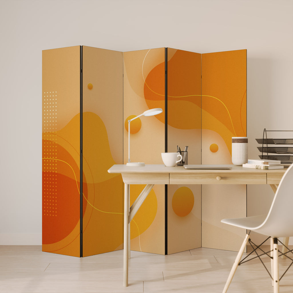 ORANGE ARRANGEMENT 5-Panel Room Divider