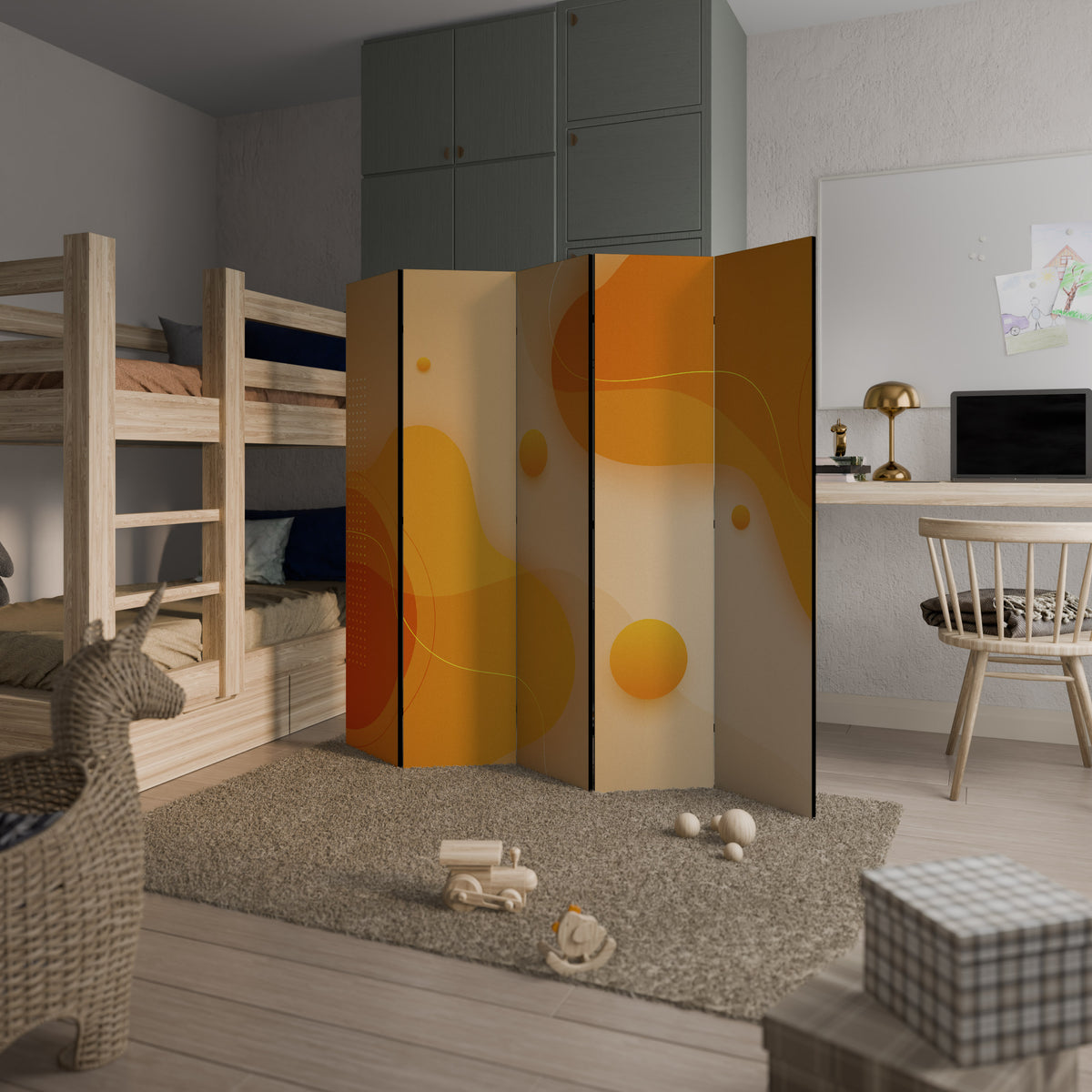 ORANGE ARRANGEMENT Παραβάν με 5 πάνελ