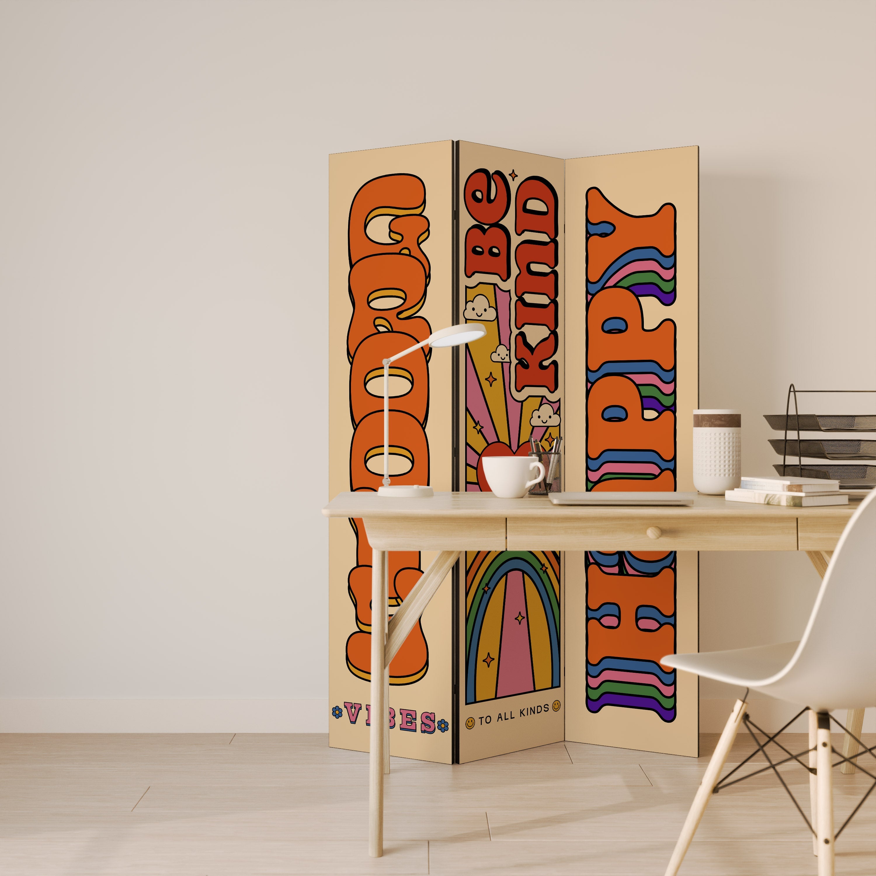 GROOVY POSTERS Διακοσμητικό διαχωριστικό δωματίου 3 πάνελ
