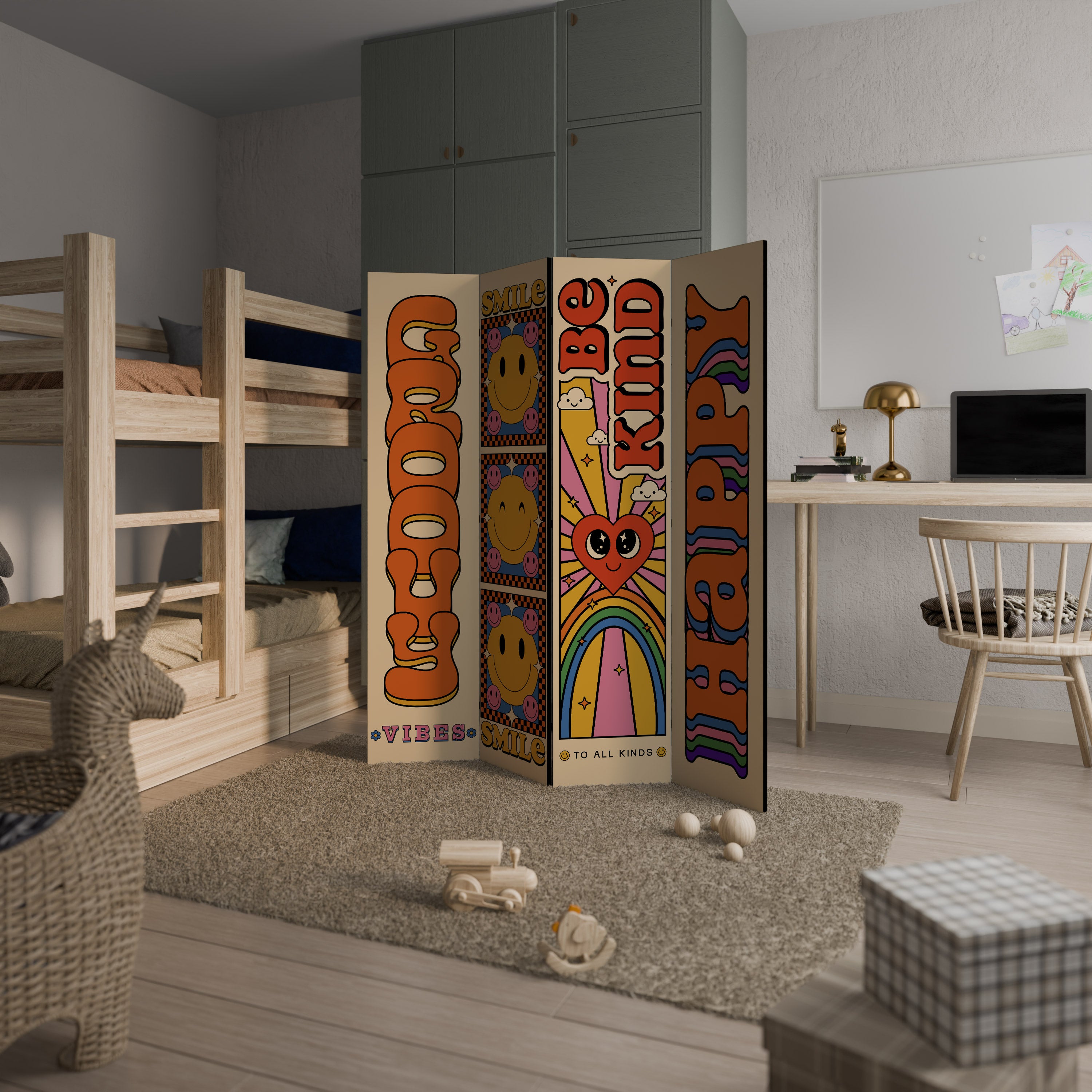 GROOVY POSTERS Παραβάν με 4 πάνελ