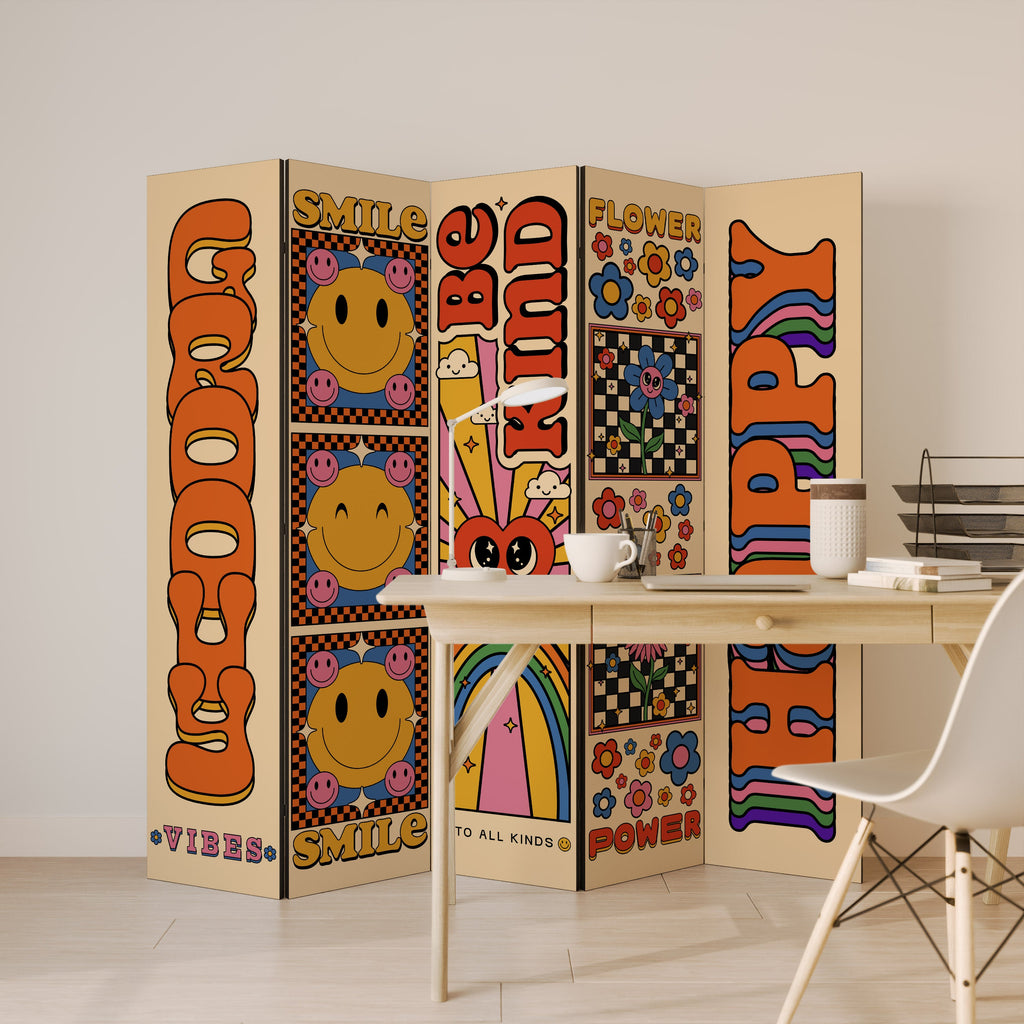 GROOVY POSTERS Διακοσμητικό διαχωριστικό δωματίου 5 πάνελ