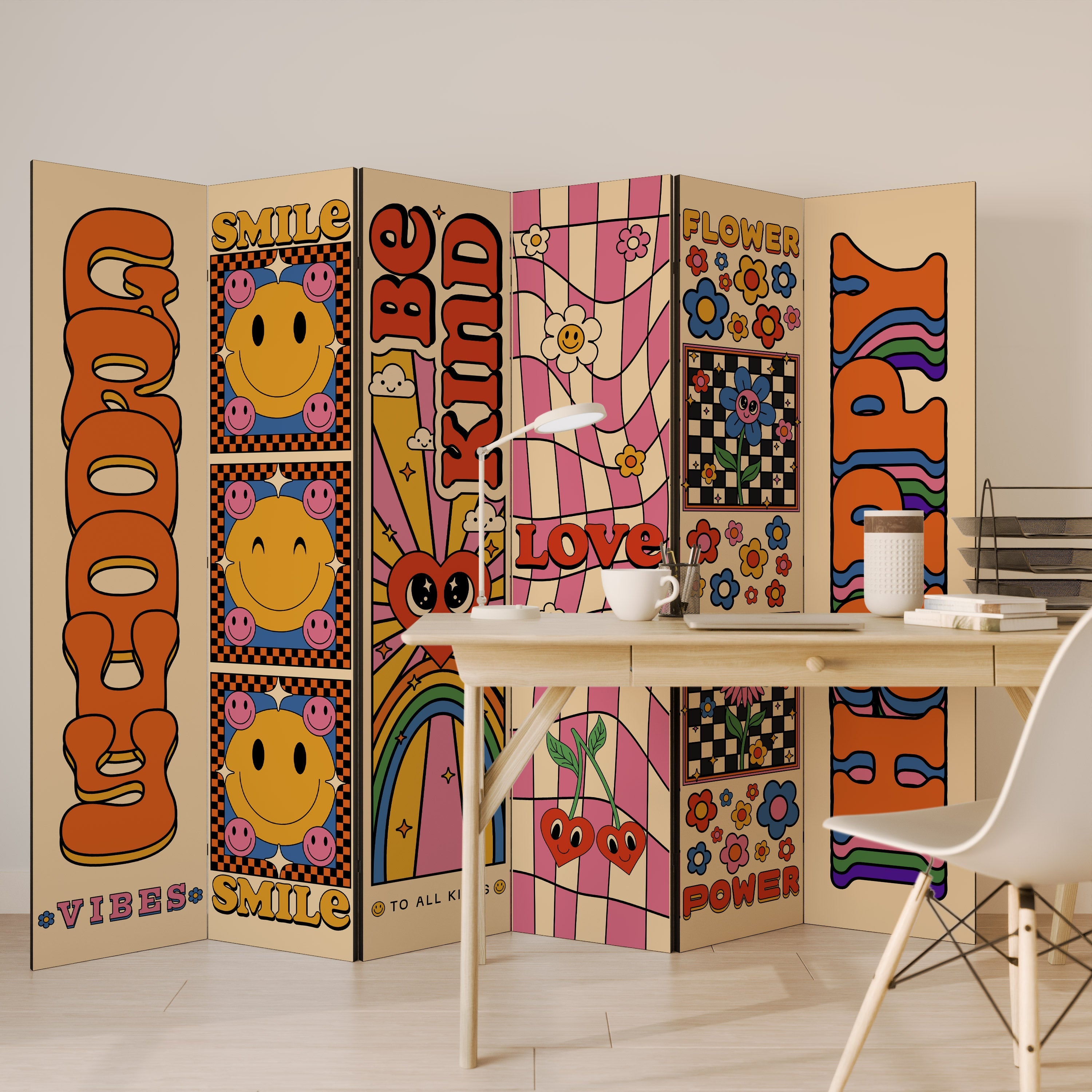 GROOVY POSTERS Διακοσμητικό διαχωριστικό δωματίου 6 πάνελ