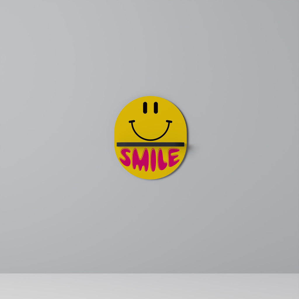 Οβάλ Ράφι Τέχνης KEEP SMILING σε Μαύρο Φινίρισμα
