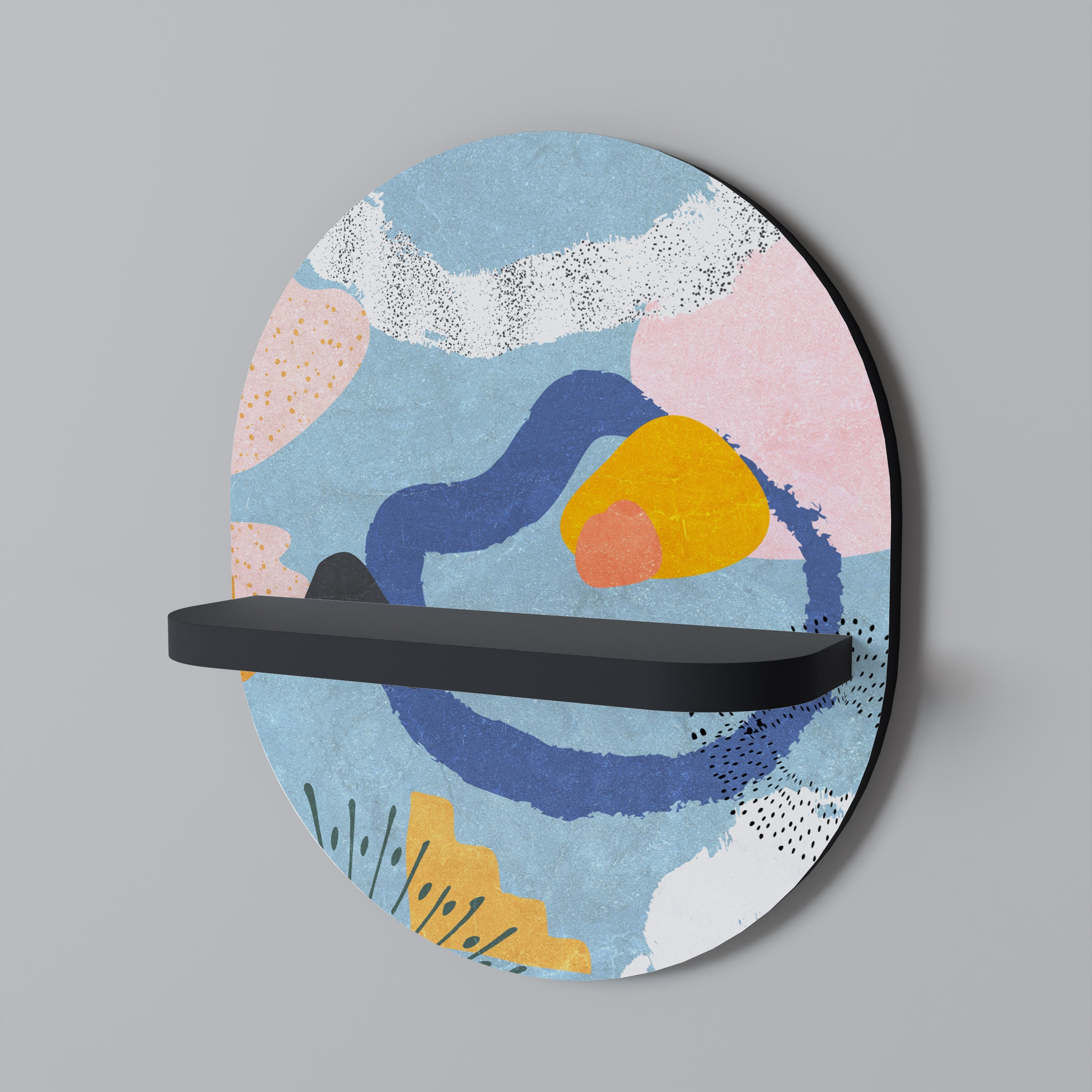 Οβάλ Ράφι Τέχνης DREAMY SWIRLS σε Μαύρο Φινίρισμα