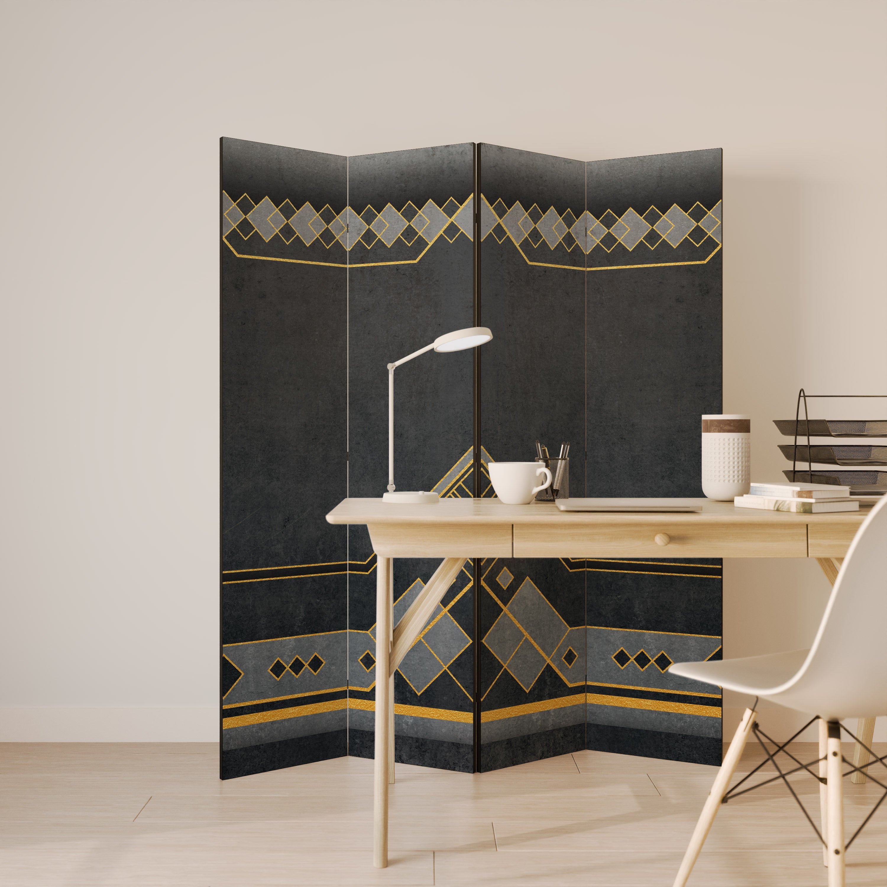 ROYAL ORDINARINESS Decorative 4-Panel Room Divider