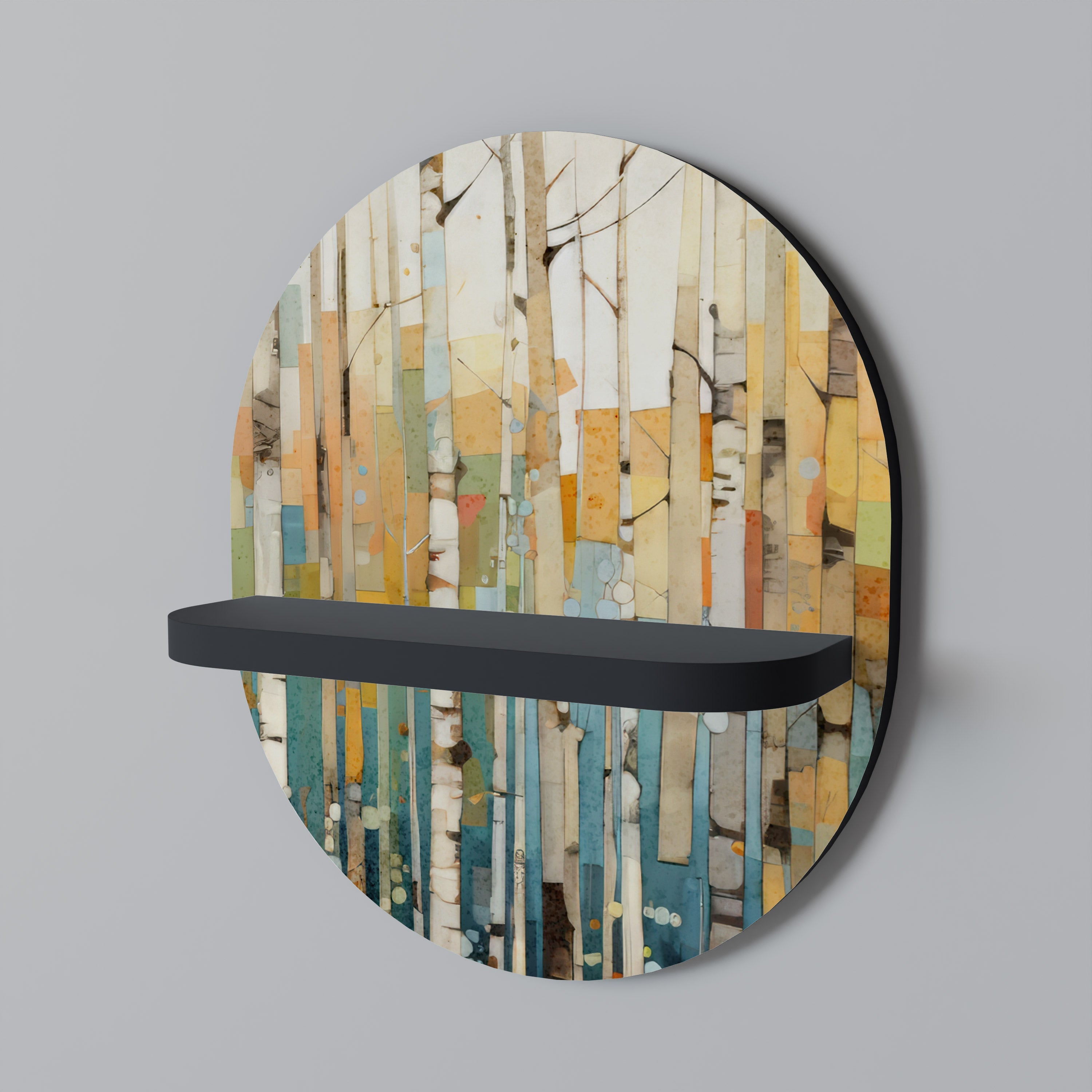 Οβάλ Ράφι Τέχνης BIRCH KALEIDOSCOPE σε Μαύρο Φινίρισμα