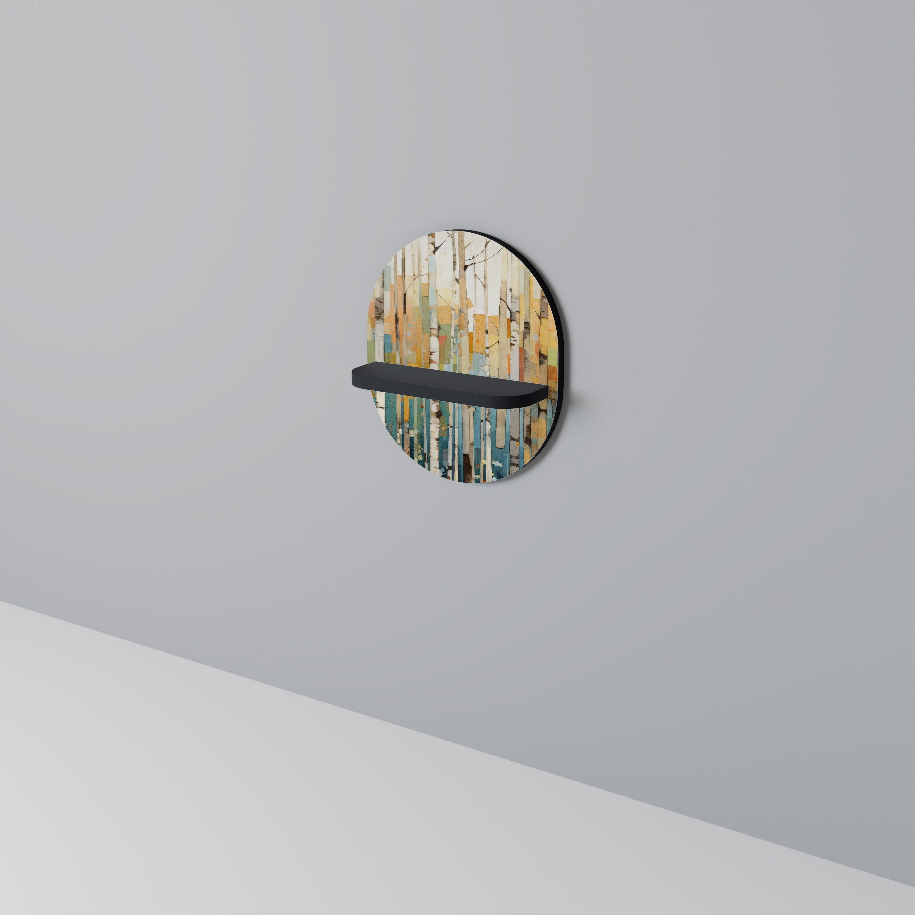 Οβάλ Ράφι Τέχνης BIRCH KALEIDOSCOPE σε Μαύρο Φινίρισμα
