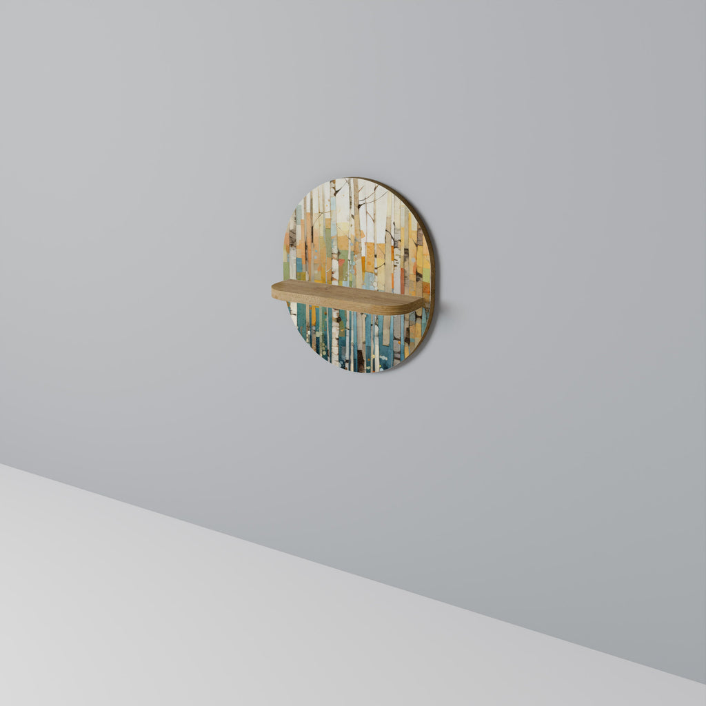 BIRCH KALEIDOSCOPE Oval Art Shelf In Oak Effect