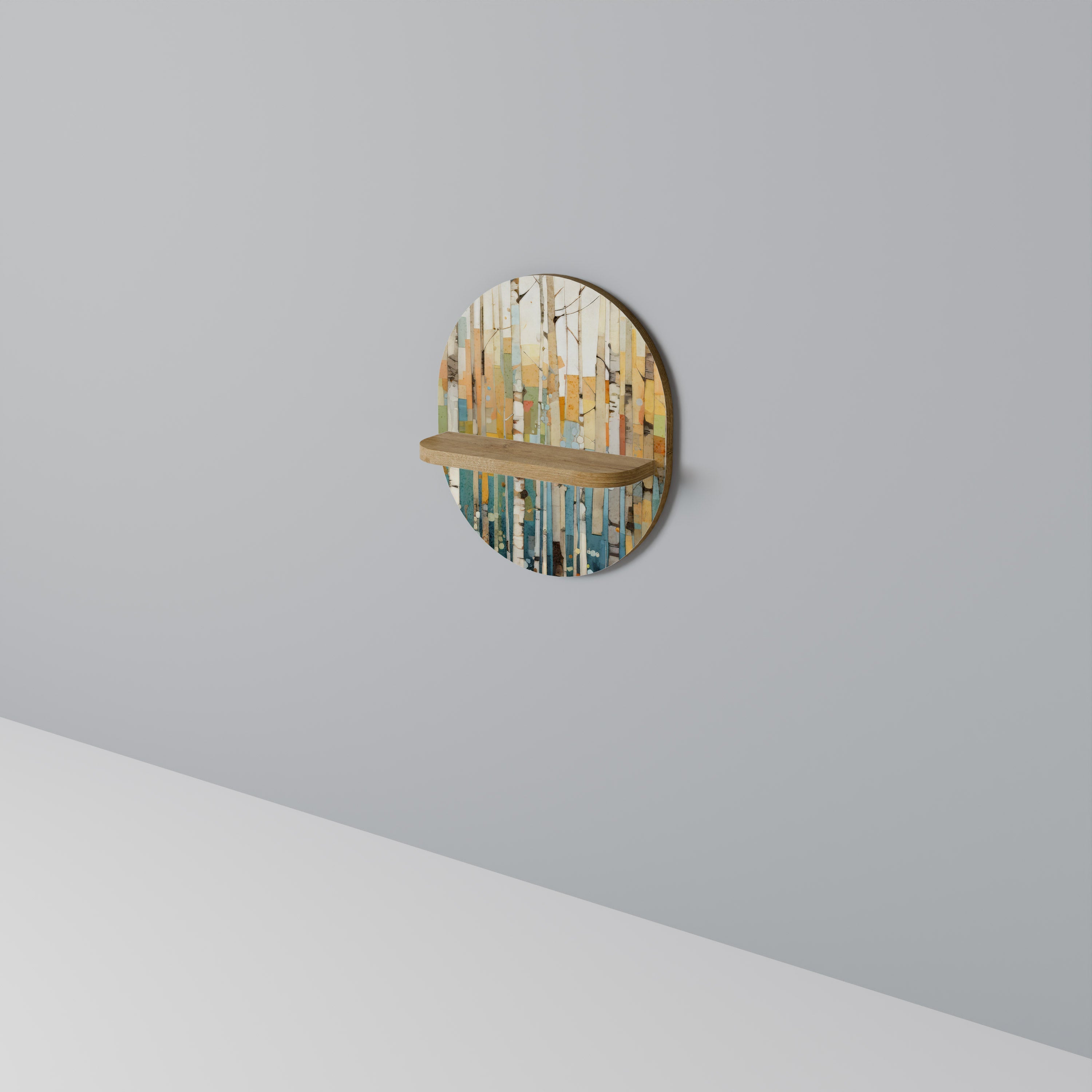 BIRCH KALEIDOSCOPE Oval Art Shelf In Oak Effect
