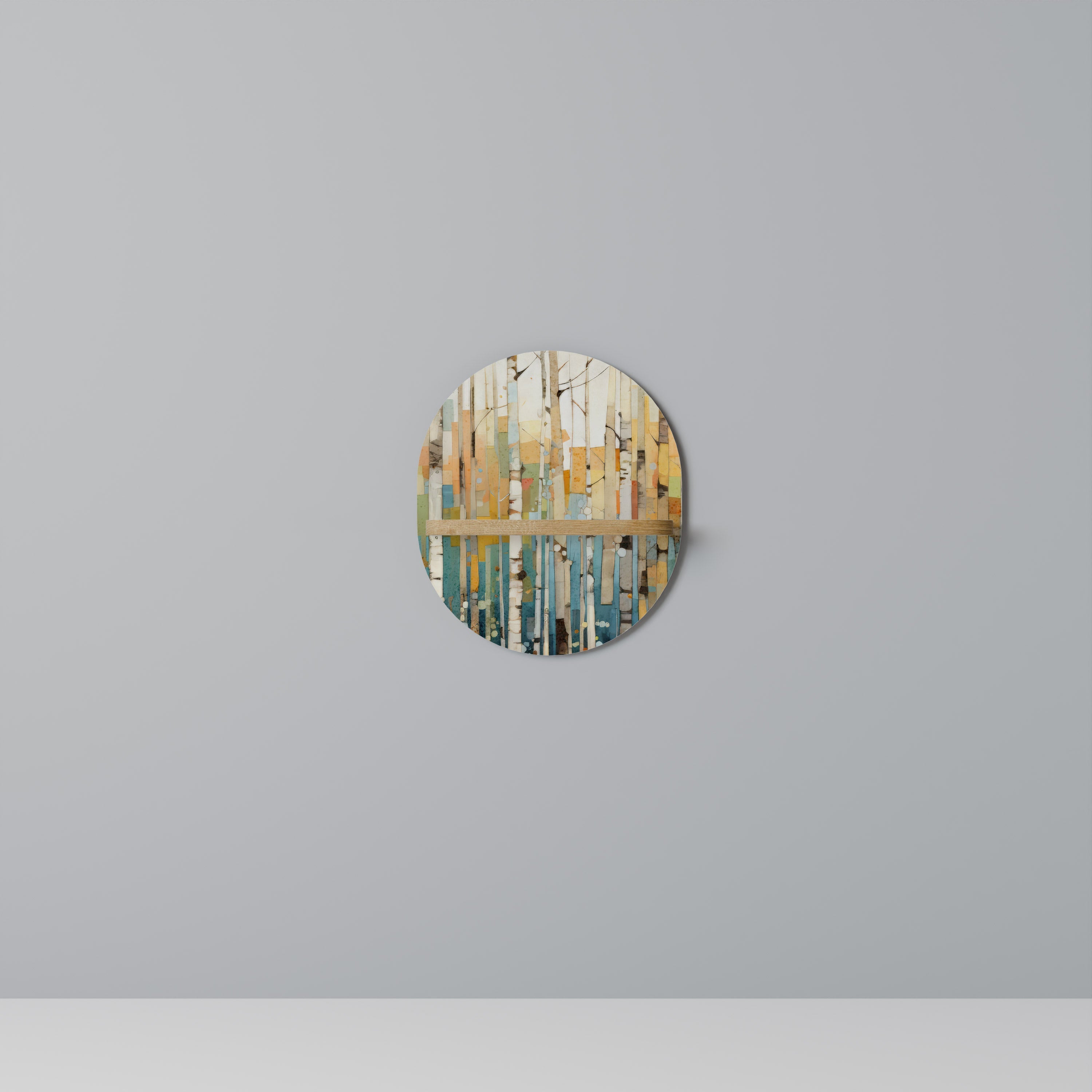 BIRCH KALEIDOSCOPE Oval Art Shelf In Oak Effect