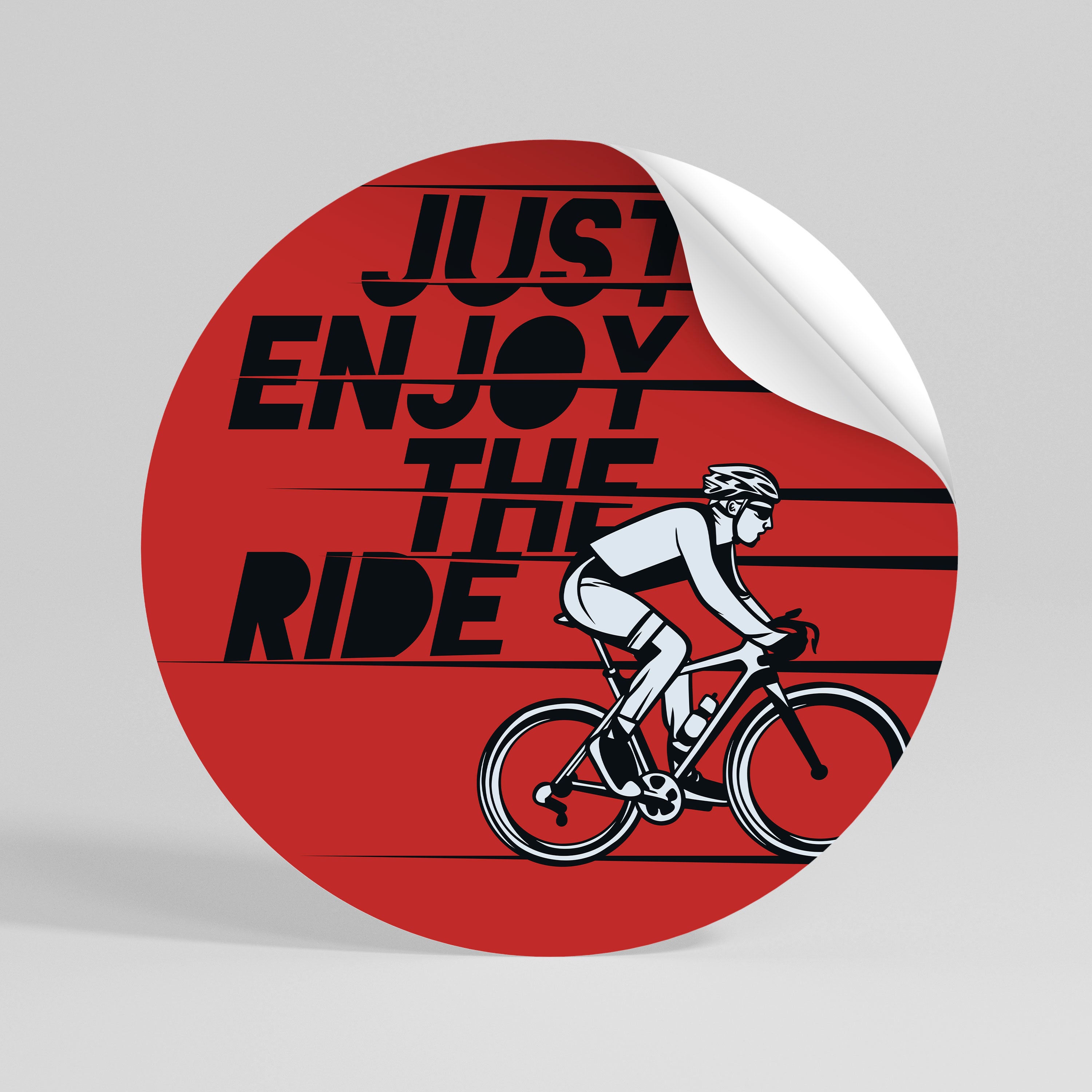 ENJOY THE RIDE Peel and Stick Round Sticker