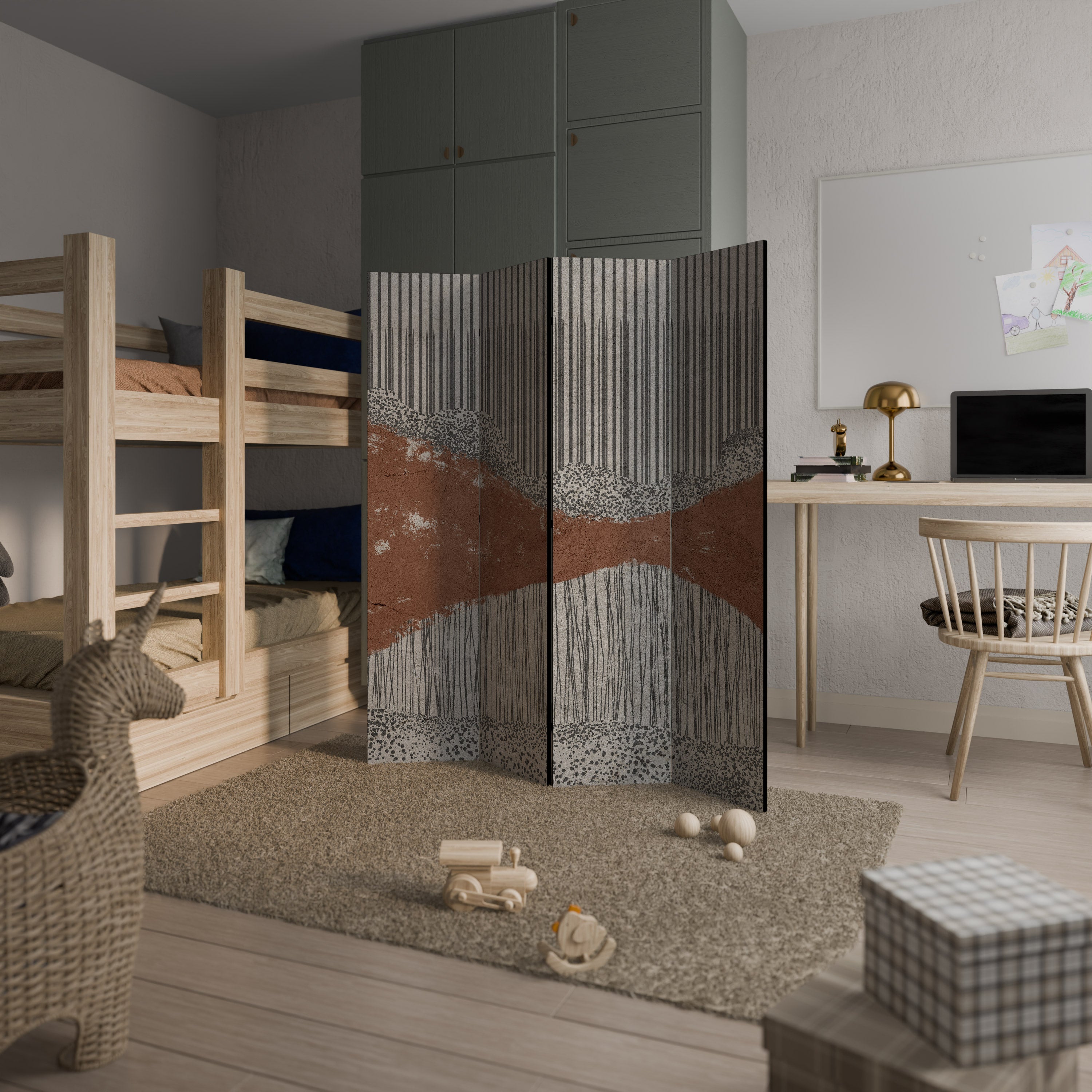 STRIPED TERRAIN Παραβάν με 4 πάνελ