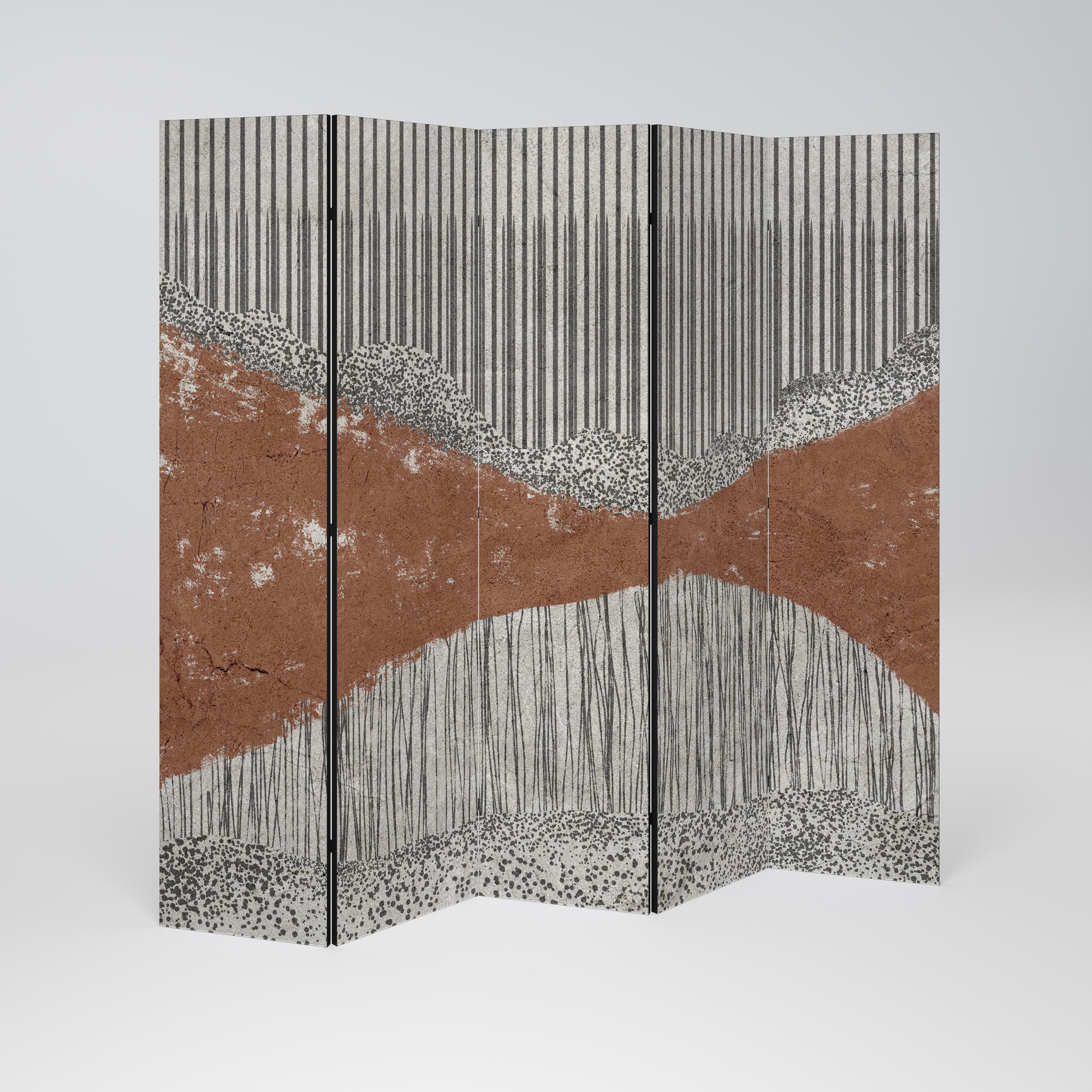 STRIPED TERRAIN Παραβάν με 5 πάνελ