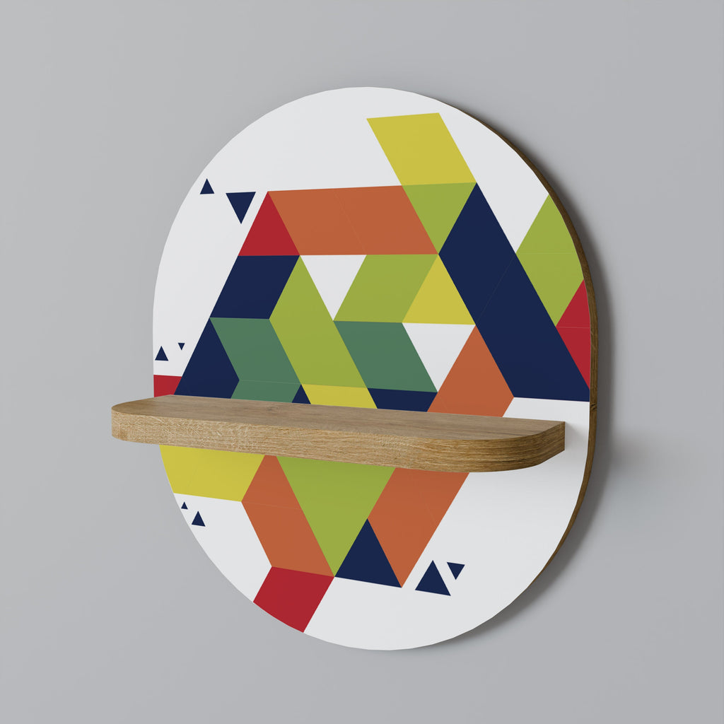 FUTURE SIGN Oval Art Shelf In Oak Effect