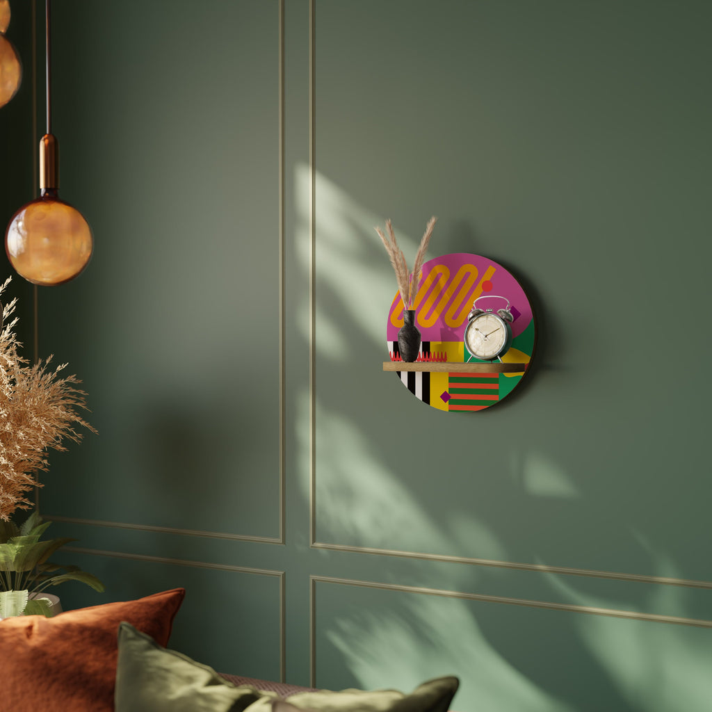 VIVID ART Round Art Shelf In Oak Effect