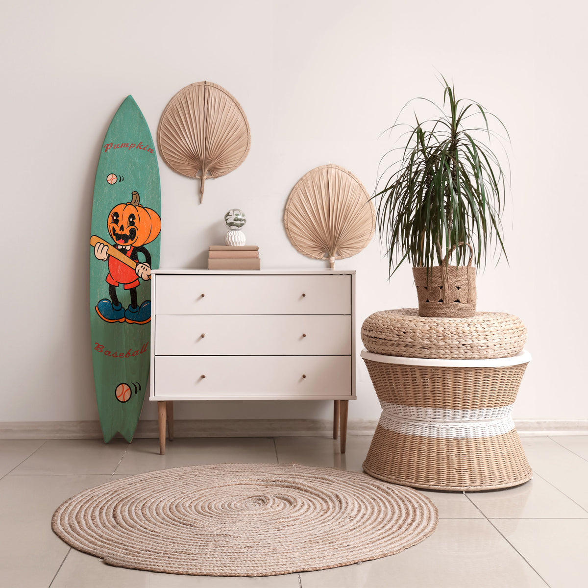 PUMPKIN BASEBALL Surfboard Decorative Panel
