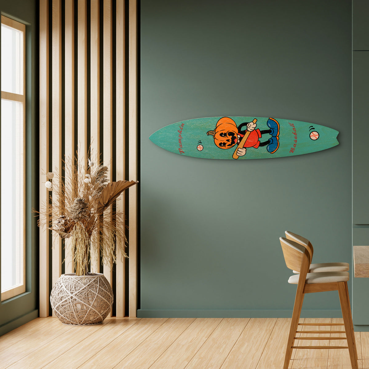 PUMPKIN BASEBALL Surfboard Decorative Panel