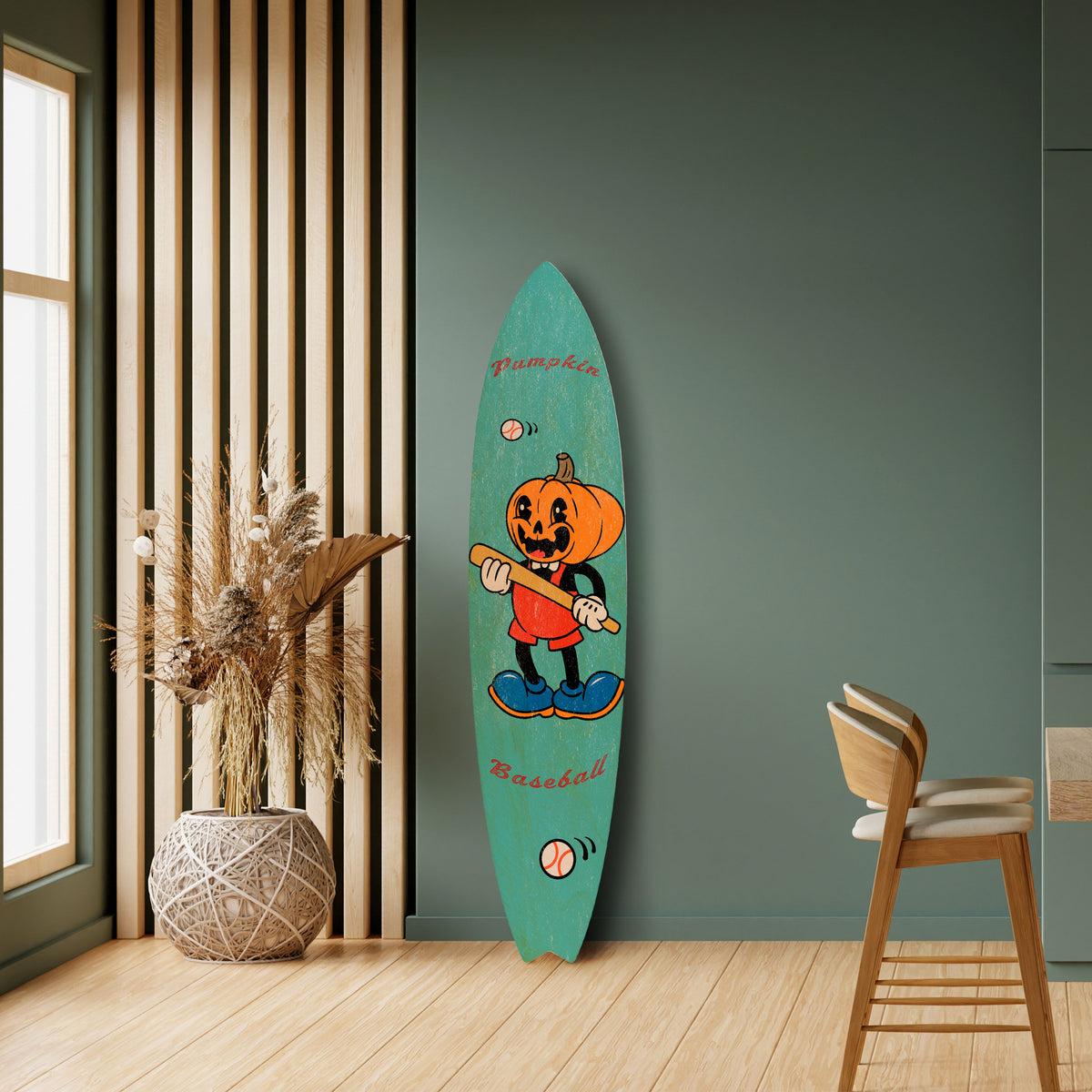 PUMPKIN BASEBALL Surfboard Decorative Panel
