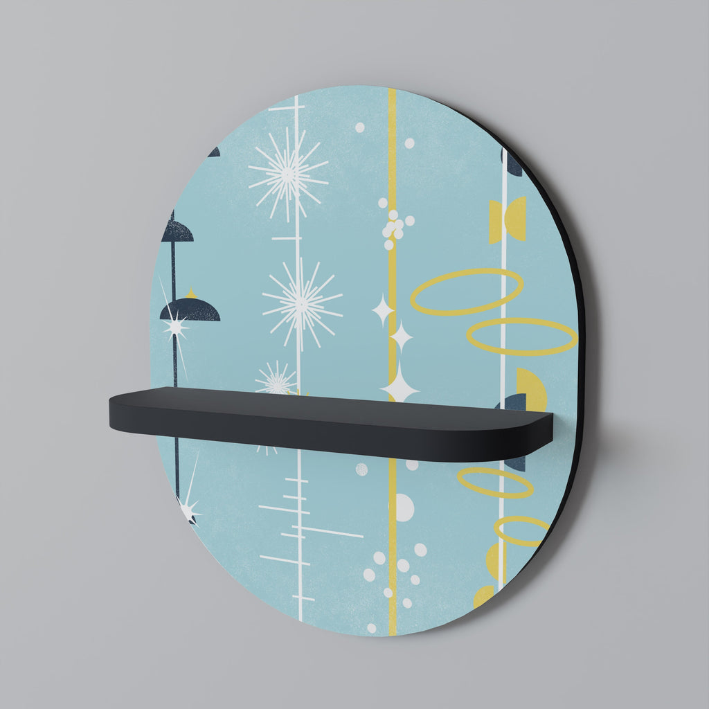 PATHS TO HAPPINESS Oval Art Shelf In Black Finish