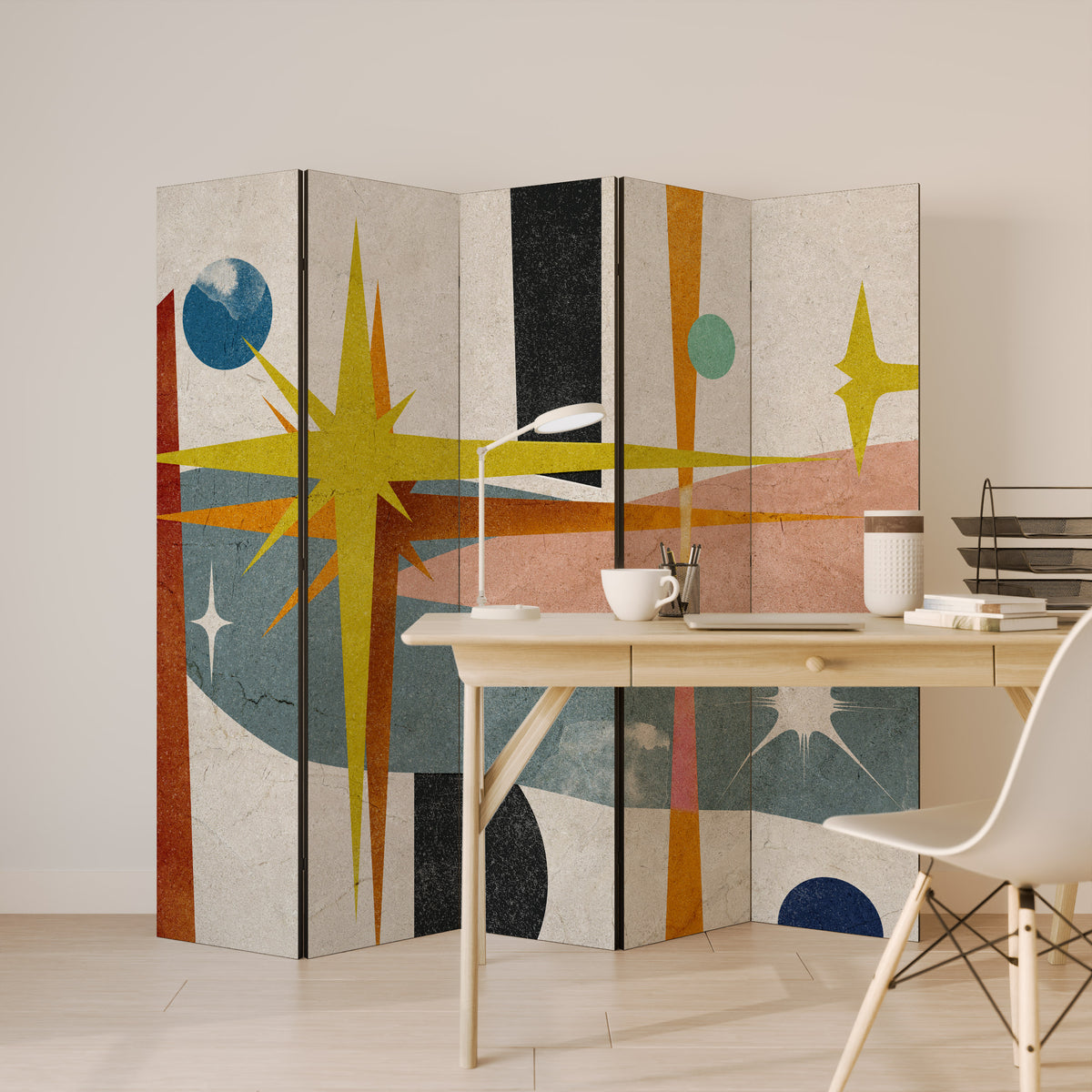 INTERSTELLAR VIBES 5-Panel Room Divider