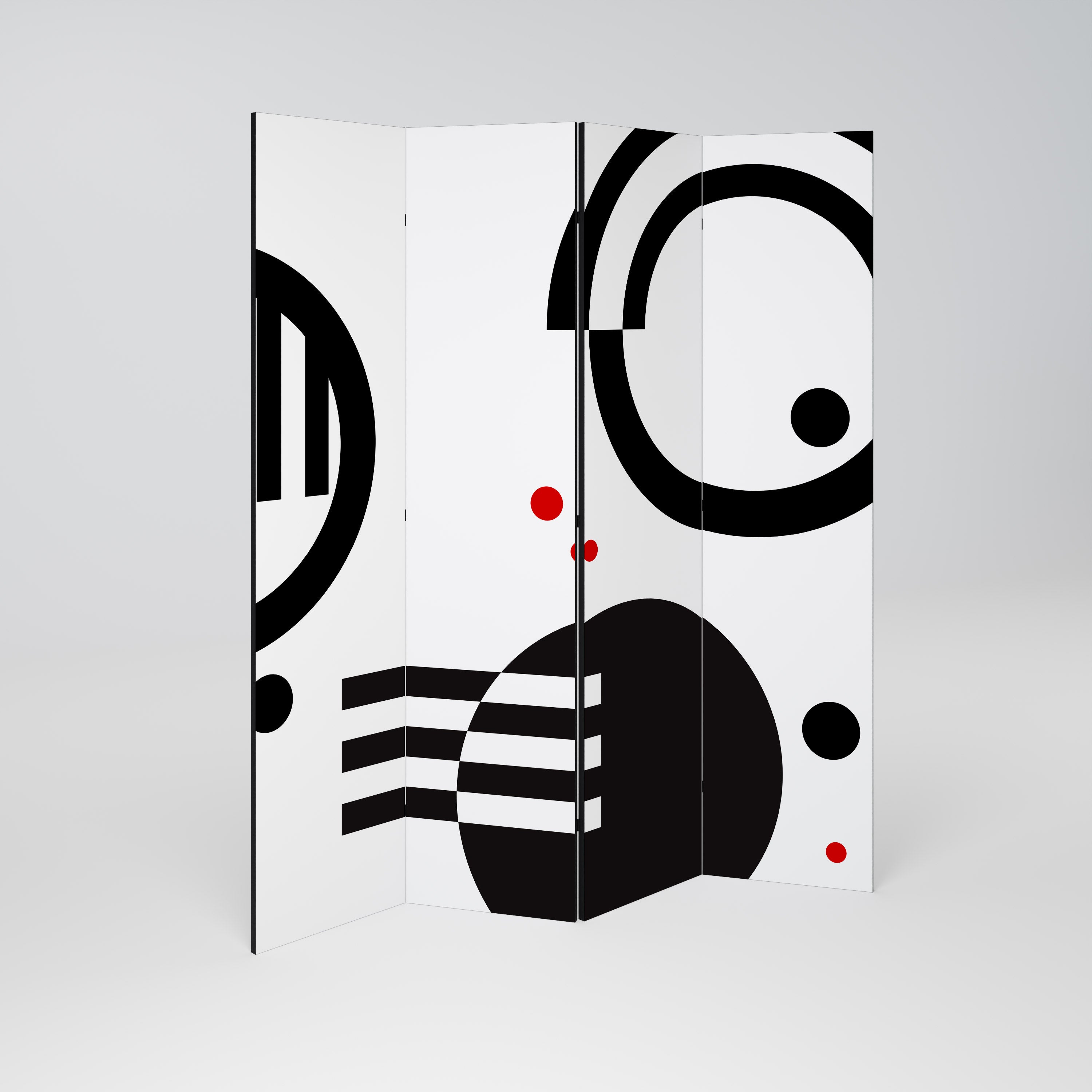 BLACK AND WHITE COMBINATION Παραβάν με 4 πάνελ