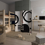 BLACK AND WHITE COMBINATION Παραβάν με 4 πάνελ