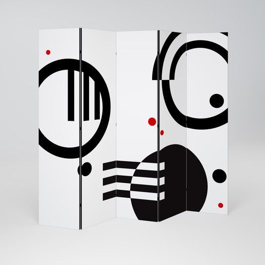 BLACK AND WHITE COMBINATION Παραβάν με 5 πάνελ