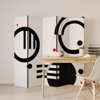 BLACK AND WHITE COMBINATION Παραβάν με 5 πάνελ