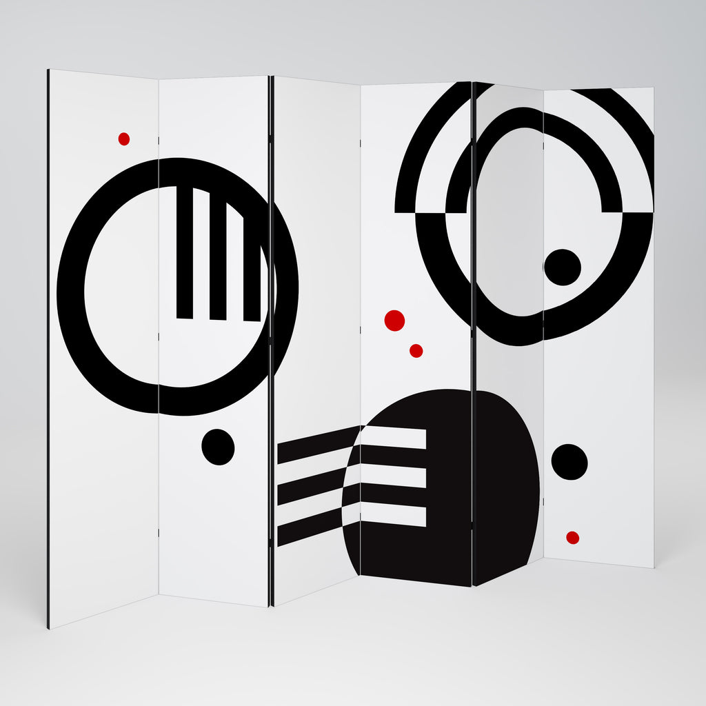 BLACK AND WHITE COMBINATION Παραβάν με 6 πάνελ