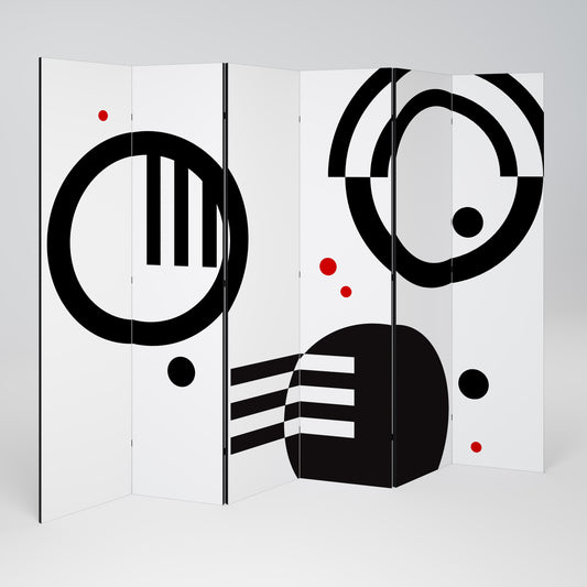 BLACK AND WHITE COMBINATION Παραβάν με 6 πάνελ