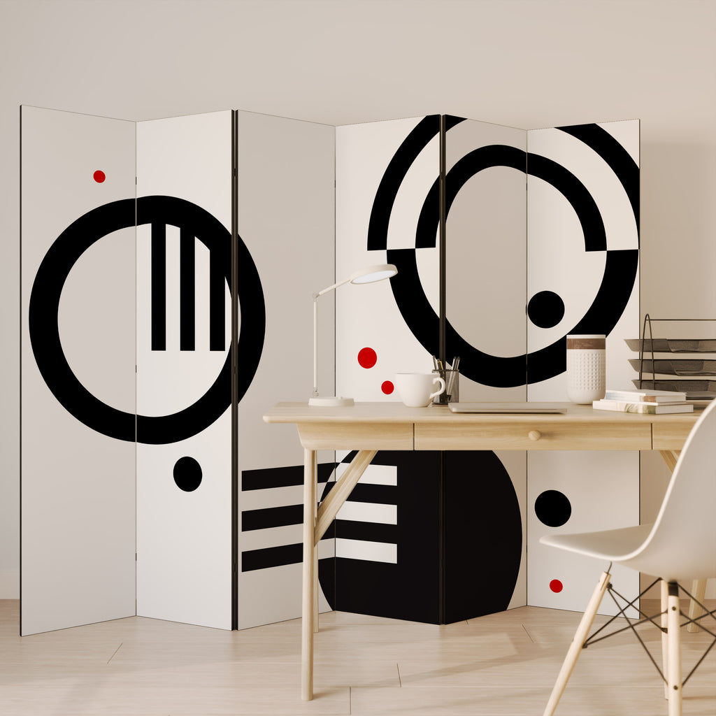 BLACK AND WHITE COMBINATION Παραβάν με 6 πάνελ