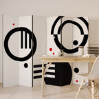 BLACK AND WHITE COMBINATION Παραβάν με 6 πάνελ