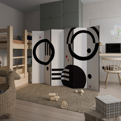 BLACK AND WHITE COMBINATION 6-Panel Room Divider