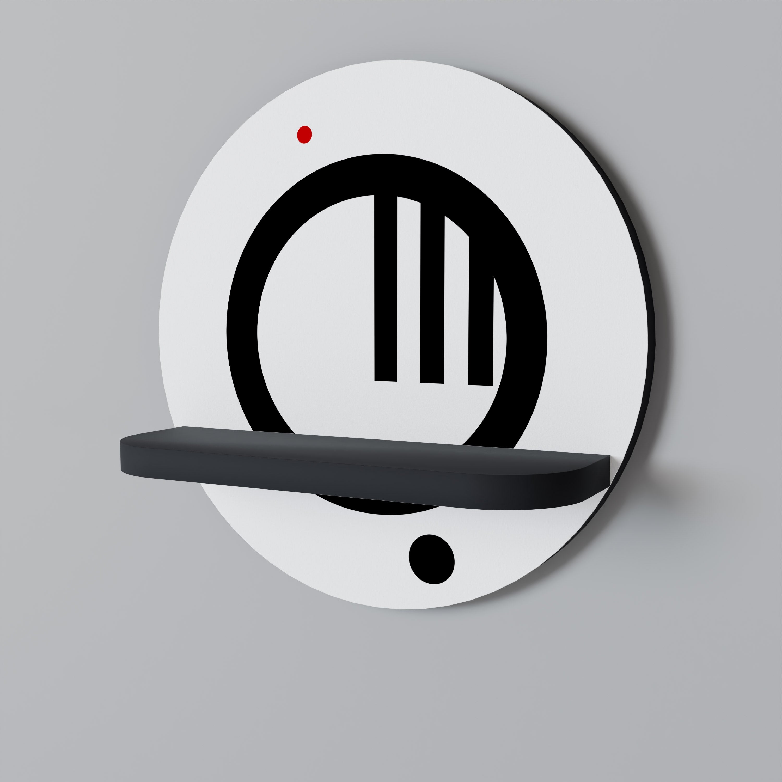 Στρογγυλό ράφι τέχνης MINIMAL DOTS σε μαύρο φινίρισμα