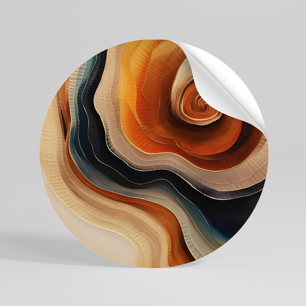SPIRALING DREAMSCAPE Αυτοκόλλητη Αφίσα στρογγυλή