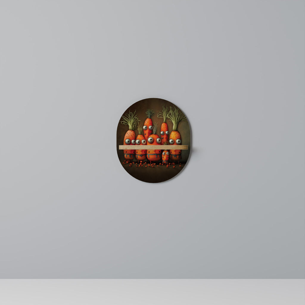CUTE OR SCARY Oval Art Shelf In Oak Effect