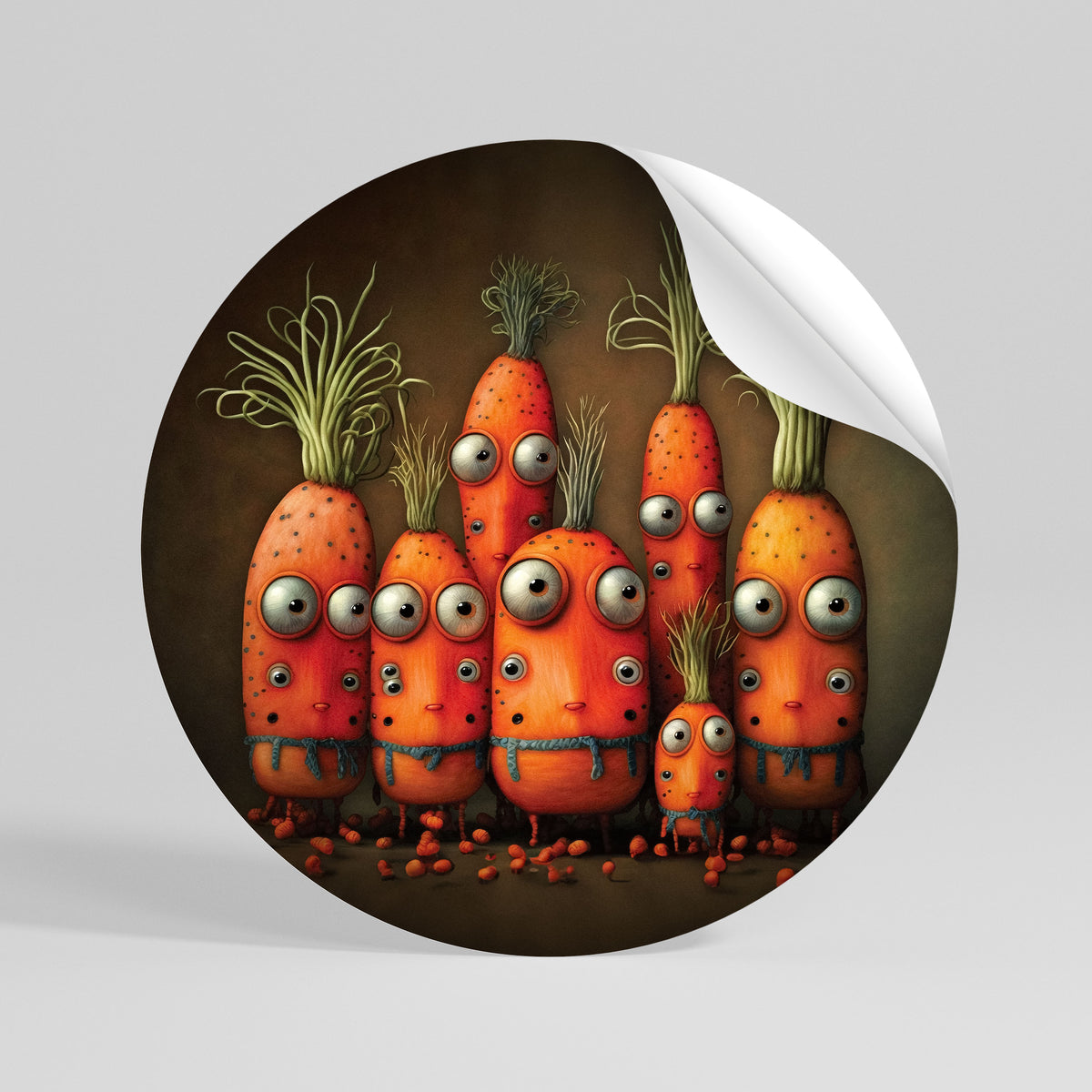 CUTE OR SCARY Peel and Stick Round Sticker