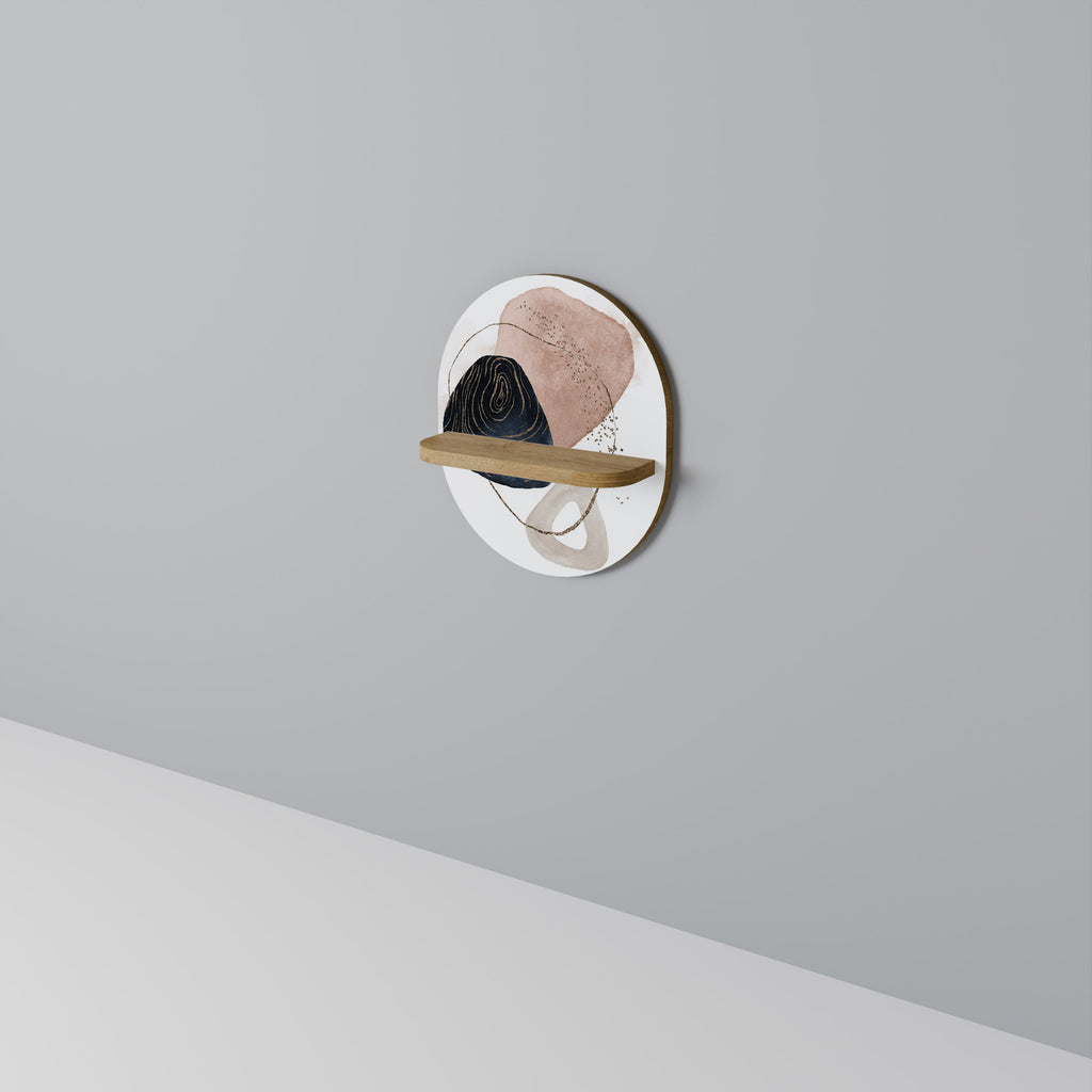 COLORFUL SHAPES Oval Art Shelf In Oak Effect