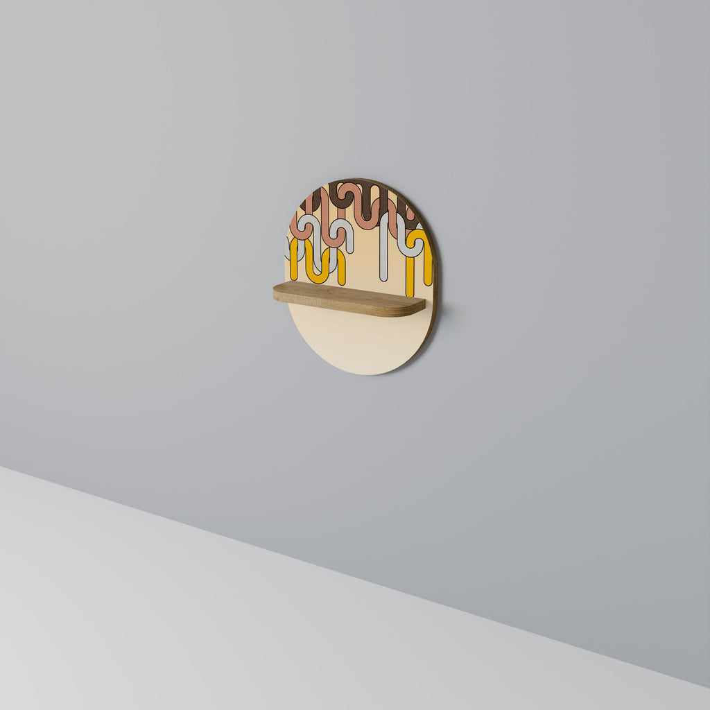 COLORFUL STRINGS Oval Art Shelf In Oak Effect